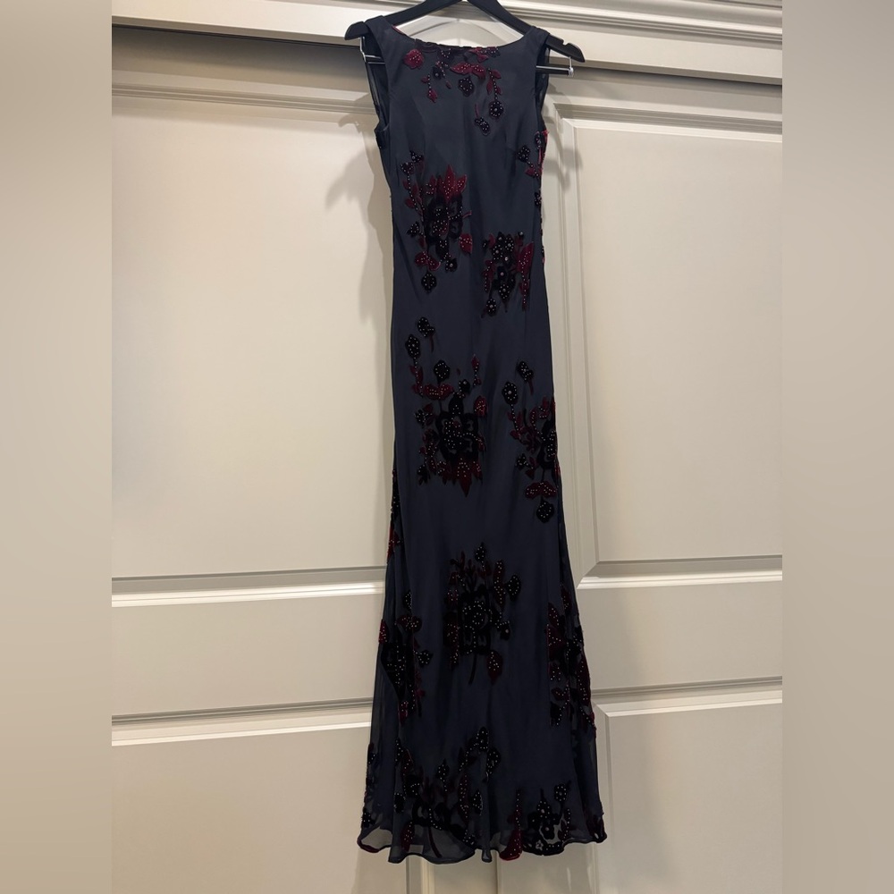 Express Black Silk Burnout Velvet Dress